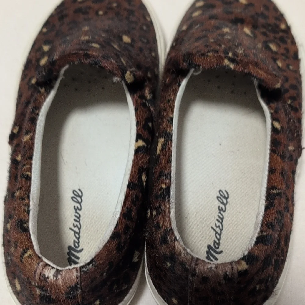 Madewell Sidewalk Slip-On Sneakers Painted Calf Hair Size 7